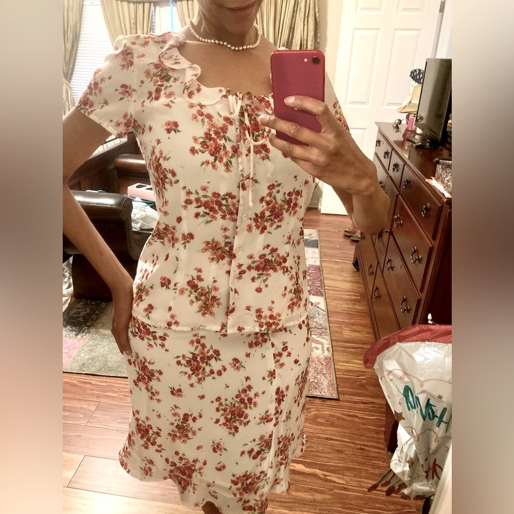 Emma James Elegant 2 Piece Floral Skirt Set Size 8/10